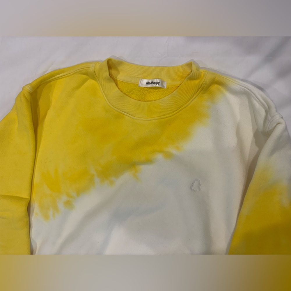 Yellow and White Tie-Dye Sweatshirt